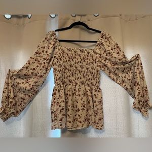 Floral smocked top